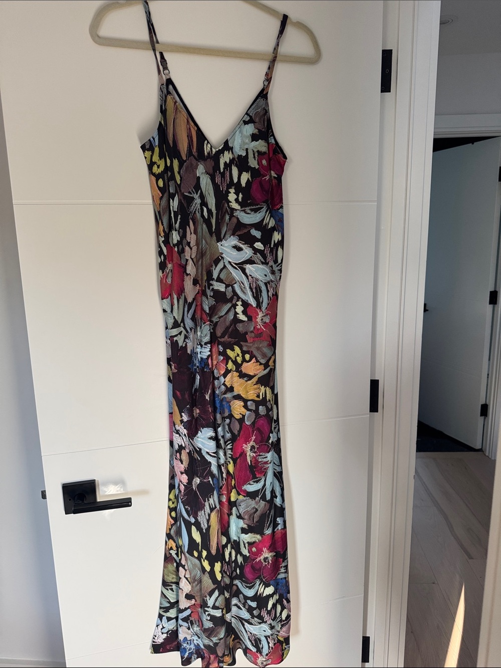 Ted Baker Adamela Black Floral Midi Slip Dress - Picture 6 of 6